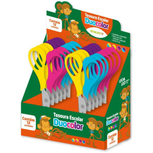 Tesoura Escolar Duo Color S/ponta 4 Cores