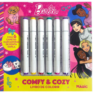 Livro De Colorir Barbie Comfy E Cozy C/6canetin