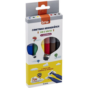 Caneta Hidrografica Vai E Volta 4mm 6 Cores