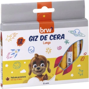 Giz De Cera Fino 12 Cores Basicas