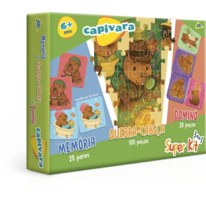 Quebra-cabeca Cartonado Capivara Super Kit 3 Em 1