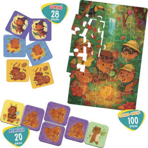 Quebra-cabeca Cartonado Capivara Super Kit 3 Em 1-124115-97992