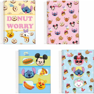 Caderno 01x1 Capa Dura Disney Emoji 80fls.