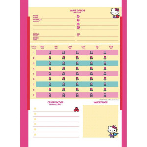 Caderno 01x1 Capa Dura Hello Kitty 80fls.-124462-52039