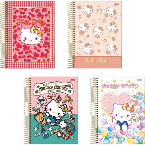 Caderno 01x1 Capa Dura Hello Kitty 80fls.
