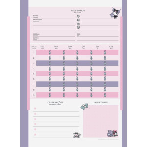 Caderno 01x1 Capa Dura Kuromi Neo 80fls.-124477-60330