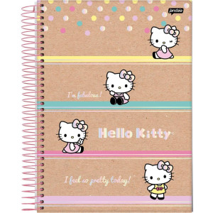 Caderno 10x1 Capa Dura Hello Kitty Kraft 160fls.-124478-12272