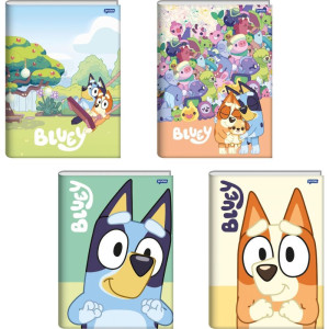 Caderno Brochura 1/4 Capa Dura Bluey 80fls.