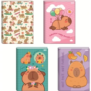 Caderno Brochura 1/4 Capa Dura Capyvibes 80fls.