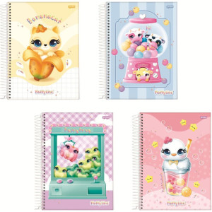 Caderno Brochura 1/4 Capa Dura Fluffy 80fls.