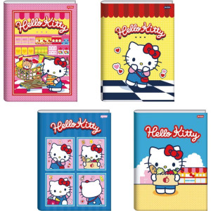 Caderno Brochura 1/4 Capa Dura Hello Kitty 80fls.