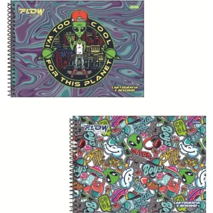 Caderno Desenho Univ Capa Dura Flow 80fls.