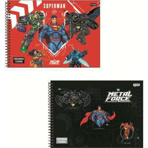 Caderno Desenho Univ Capa Dura Liga Da Justica 80fls.