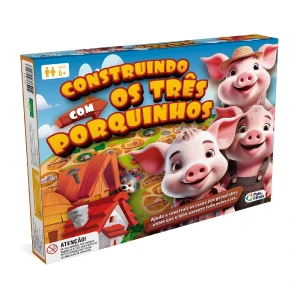 Jogo Construindo Com Os Tres Porquinhos Soletrar Educativo 32 Cm - Caixa Litografada