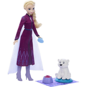 Boneca Disney Frozen Elsa Com Bebe Urso