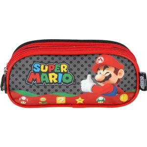 Estojo Triplo Super Mario Bros Preto