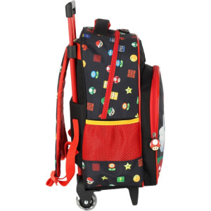 Mochila Infantil Com Rodinha Super Mario Bros G Preta-119952-20643