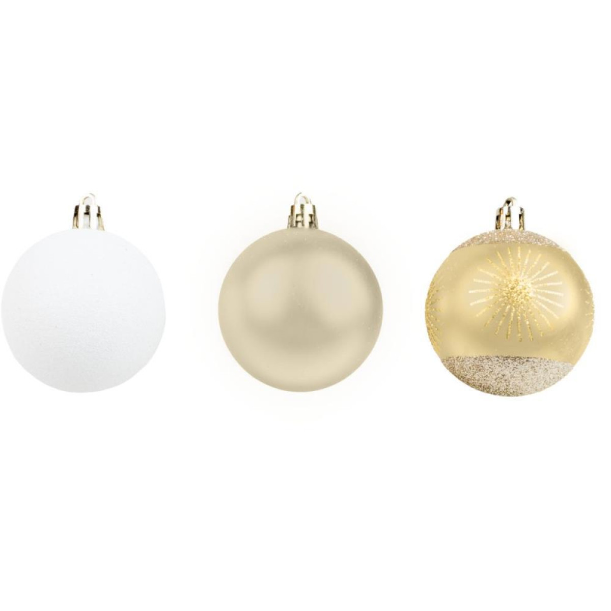 Artigo Para Decoracao Natal Bola 6cm 3mod.champ/bco C/08un