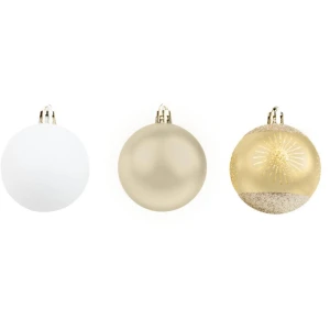 Artigo Para Decoracao Natal Bola 6cm 3mod.champ/bco C/08un