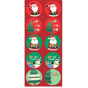 Adesivos Decorados Natal Redondo Momentos Magicos