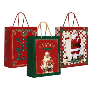Sacola Para Presente Natal Media 31x26x10cm