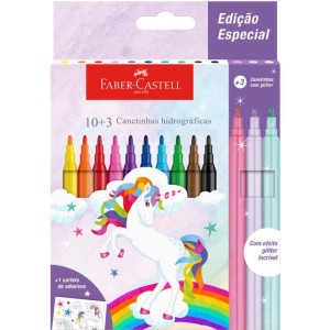 Caneta Hidrografica Unicornio 10 Cores + 3 Glitter-124726-11432