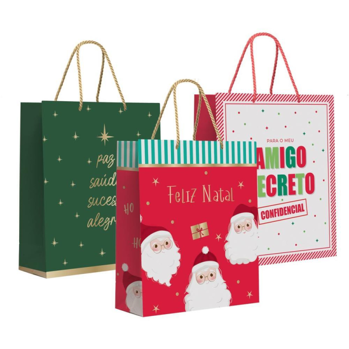 Sacola Para Presente Natal Grande 38x34x15cm(s)