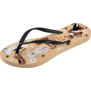 Chinelo Havaianas Feminino Slim Pets 37/8 Preto/dourado-124738-15855