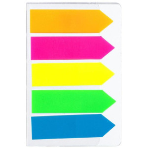 Bloco Marcador Pagina Adesivo Film Plast. Seta 5 Cores 20fls
