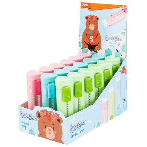 Borracha Caneta Retratil Triangular Pvc Sortido-125097-81698