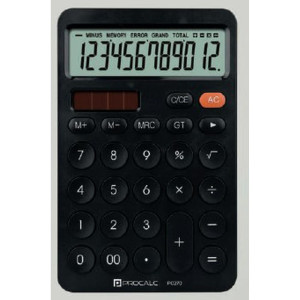 Calculadora De Mesa 12 Dig. Preta Solar/bateria
