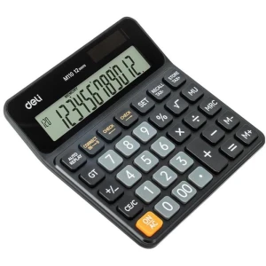 Calculadora De Mesa 12dig. Check Preto Media Solar/bateria