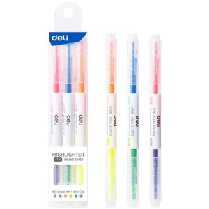 Caneta Marca Texto Highlighter 2 Pontas 6 Cores