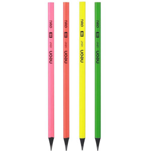 Lapis Preto Redondo Decorado Hb Neon Wood Free-125070-58743