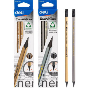 Lapis Preto Redondo Decorado Hb Wood Free C/borracha