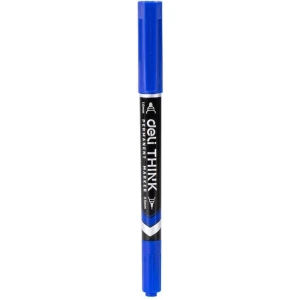 Pincel Marcador Permanente Duas Pontas 0,5mm E 1,0mm Azul