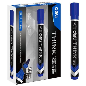 Pincel Marcador Permanente Ponta Bullet Redonda 1,5mm Az