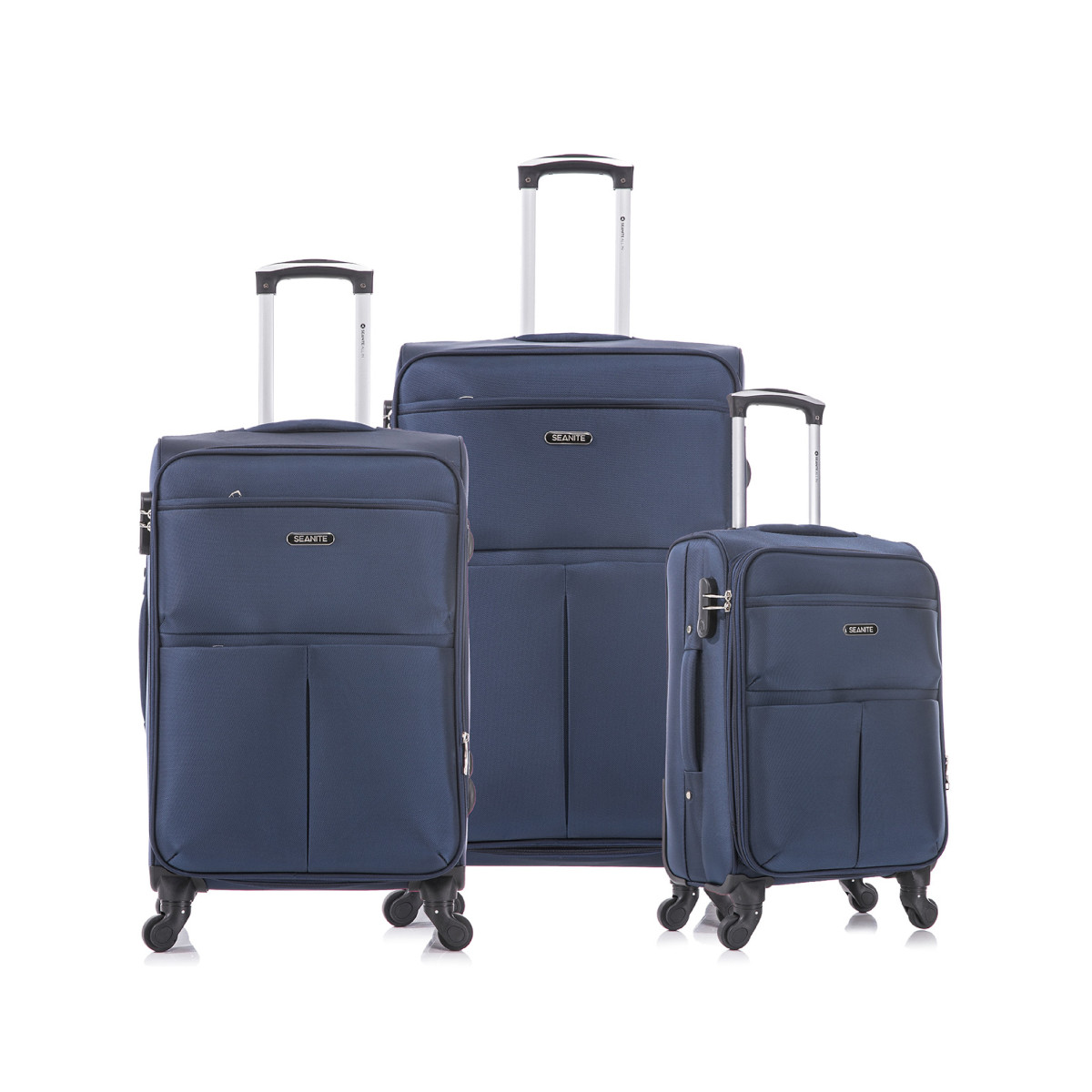 Kit De Malas De Viagem 3 Peças Seanite 20" 24" 28" – Azul