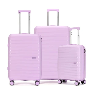 Kit De Malas De Viagem 3 Peças Seanite 20" 24" 28" Polipropileno – Cor Lilás
