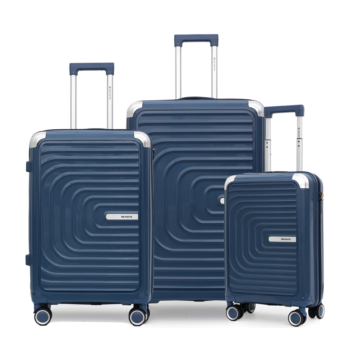 Kit De Malas De Viagem 3 Peças Seanite 20" 24" 28" – Cor Navy