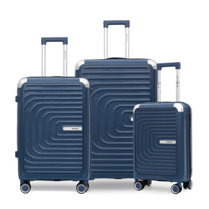 Kit De Malas De Viagem 3 Peças Seanite 20" 24" 28" – Cor Navy