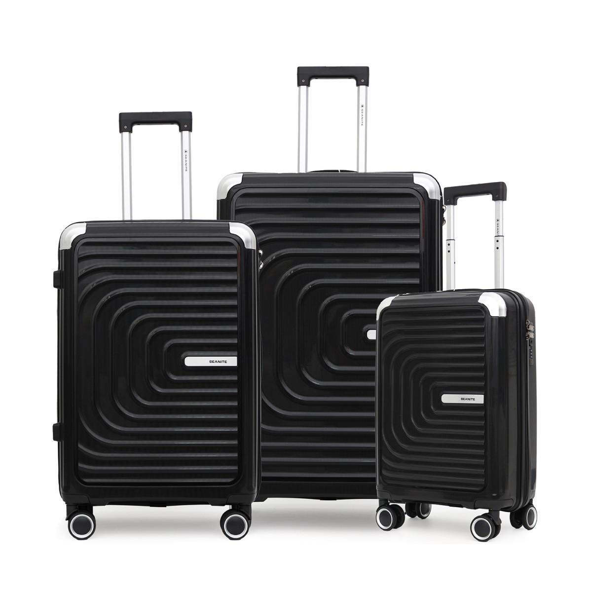 Kit De Malas De Viagem 3 Peças Seanite 20" 24" 28" – Cor Preto