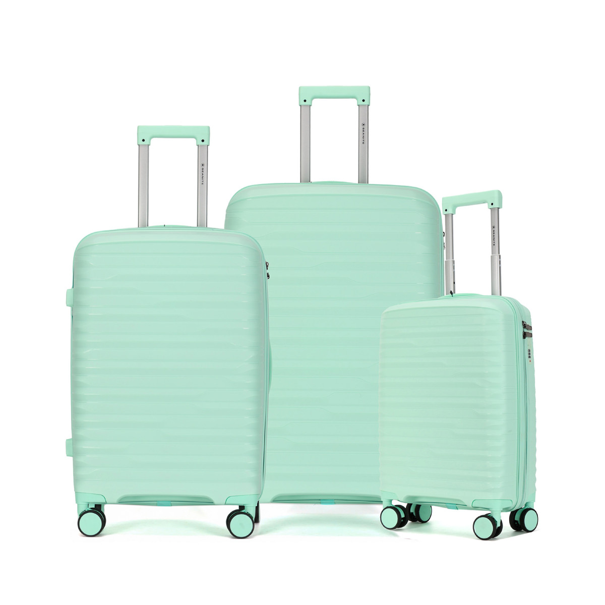 Kit De Malas De Viagem 3 Peças Seanite 20" 24" 28" Polipropileno – Cor Acqua