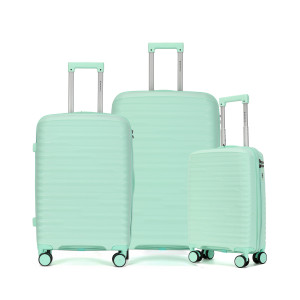 Kit De Malas De Viagem 3 Peças Seanite 20" 24" 28" Polipropileno – Cor Acqua