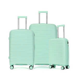 Kit De Malas De Viagem 3 Peças Seanite 20" 24" 28" Polipropileno – Cor Acqua