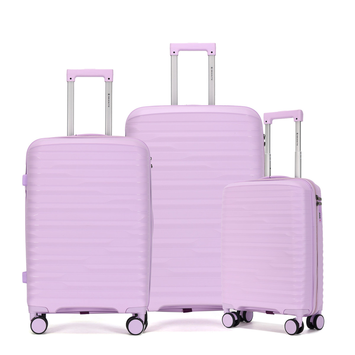 Kit De Malas De Viagem 3 Peças Seanite 20" 24" 28" Polipropileno – Cor Lilás