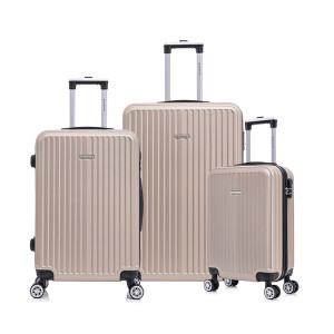 Kit De Malas De Viagem 3 Peças Seanite 20" 24" 28" – Cor Dourado