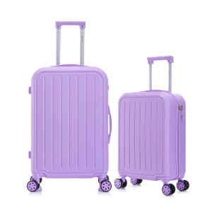 Kit De Malas De Viagem 2 Peças Seanite 20" 24" Rodas Duplas – Cor Lilás