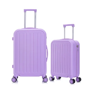 Kit De Malas De Viagem 2 Peças Seanite 20" 24" Rodas Duplas – Cor Lilás