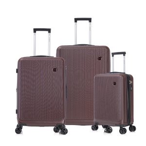Kit De Malas De Viagem 3 Peças Seanite 20" 24" 28" Rodas Duplas – Cor Café